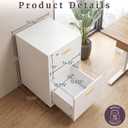 Lavish Home 2-Drawer Wooden File Cabinet with Lock, White, 16” x 27”, 15.75” x 15.75” x 27”