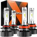 SEALIGHT H8 Fog and HB3 Fog Bulbs, 58000LM 9005 H11 Light combo, Powersport H9/H11 HB3 Bulbs or Fog Lights, Plug and Play, Pack of 2