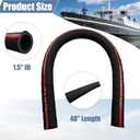 1.5" ID 48" Length Marine Fuel Filler Hose for Filler Neck with Two Hose Clamps, Fuel Tank Vent and Exhaust Hose, 1-1/2 Fuel Fill/Marine Exhaust Hose for Gasoline Methanol Ethanol Fuel, 58524 Hose