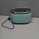 MUELLER HOME Retro Toaster 2 Slice, 7 Browning Levels, 3 Functions (Reheat, Defrost, Cancel), Stainless Steel Features, Removable Crumb Tray, Under Base Cord Storage, Turquoise