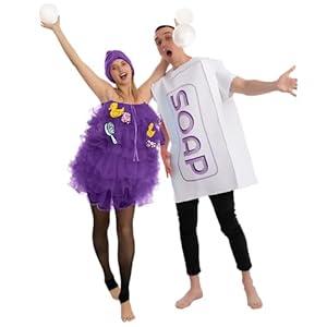 Spooktacular Creations Loofah and Soap Costume, Halloween Couples Costume for Adult for Halloween Cosplay Party (Blue)