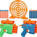 Nerf Elite 2.0 Face Off Target Set, Includes 2 Dart Blasters & Target & 12 Elite Nerf Darts, Toy Foam Blasters for Kids Outdoor Games, Medium