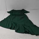 BRIDESMAY Bridesmaid Dresses Square Neck Chiffon Ruffle A Line Formal Evening Dress XXL Dark Green