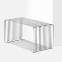 Stainless Steel Side Table,Wire Cube Storage Rack
Square Geometry Retro Linear Metal End Table,Book Stackable,Multi-Purpose Accent Table, Stainless Steel Coffee Table