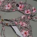 ZAFUL Women's Halter Bikini Sets Strappy O Ring Tie Back Cheeky High Cut Two Piece Bathing Suits Swimsuit Size Medium