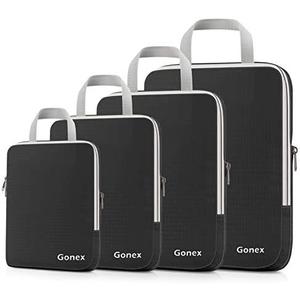 3pcs Gonex Compression Packing Cubes, Expandable Storage Travel Luggage Bags Organizers