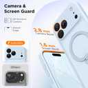 GolbinBox 360° Spin Magnetic Stand for iPhone 17 Pro Case, [Compatible with MagSafe] [Full Camera Protection] [16FT Military Drop Protection], Silm Translucent Matte Phone Case, Baby Blue