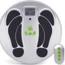 FDA Cleared - EMS Foot Massager for Neuropathy & Pain Relief, TENS Unit Foot Leg Stimulator for Circulation & Muscle Relaxation, Electric Feet Massager for Neuropathy, Gifts for Family Dad Mun Elder (Silver)