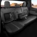 for Chevy Silverado & GMC Sierra Leather Seat Covers, Crew Cab 1500 2019-2026, 2500HD 3500HD 2020-2026, Custom Fit Truck Pickup Seat Cover Full Set, Black (with Rear Armrest/Seatback Storage)