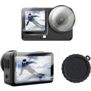 K&F CONCEPT 2-Pack Screen Protector Compatible with DJI Osmo Action 6, Protection High Definition Tempered Glass 9H Hardness Anti-Scratch Anti-Bubble, Action Camera Accessories