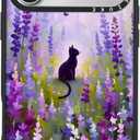 Clear TPU Phone Case Cover for iPhone 17 Pro with Design, Drop Protection, Cute Case for Girl Women, Cat in Lavender