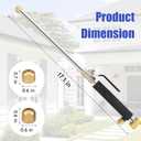High Pressure Power Washer Wand, Hydro Jet Nozzle for Garden Hose, Watering Sprayer Cleaning Tool, Wand Lance for Gutter Patio Car Pet Window Glass, Black