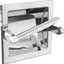 Polished Chrome Recessed Toilet Paper Holder, Bathroom Wall Mount Recessed Pivoting Toilet Tissue Roll Paper Holder Include Rear Mounting Bracket