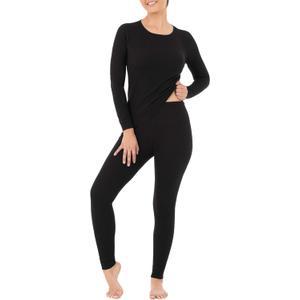 Fruit of the Loom Women's Micro Waffle Premium Thermal Set (Size Medium, Black)