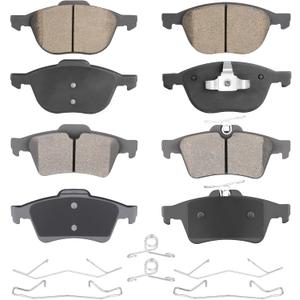 Front & Rear Ceramic Brake Pads Set for Ford Escape 13-16 FWD, Focus 12-18, for Mazda 3/5, for Volvo C30/C70/S40/V50 Select Models 8PCS