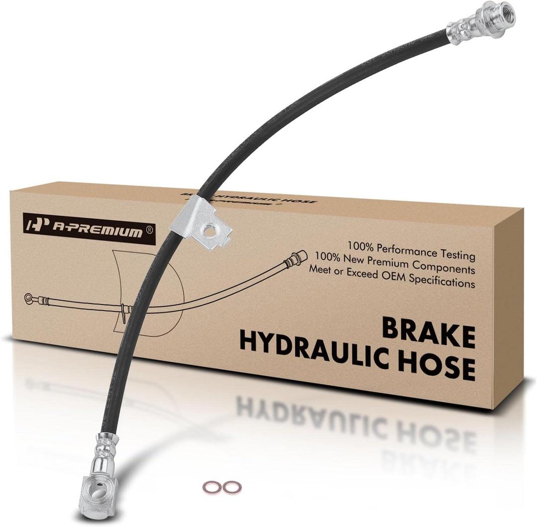 A-Premium Front Passenger Brake Hydraulic Hose Compatible with Chevy, Oldsmobile and Pontiac Models - Lumina APV 1992-1996, Silhouette 1992-1996, Trans Sport 1992-1996 - Replace# 17998302