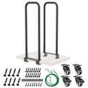 28Inches Cart Handle Dolly Converter Kit with 4 Locking Caster Wheels，Stee.