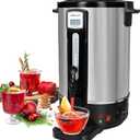 100 Cup Coffee Urn Commercial, 20L Stainless Steel Coffee Percolator with Double Wall Insulation, Fast Brewing (1 Cup/Min), Keep Warm 6H, Upgraded Even-Brew Showerhead & Filter, Hot Water Urn