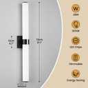 AIJIASI Black Bathroom Vanity Light Fixtures, 31 inch Modern Bathroom Light Fixtures Over Mirror Sconce Lighting 28W 3000K LED Dimmable Vanity Light Bar for Mirror Bedroom Living Room