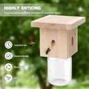 1 PCS Wood Carpenter Bee Trap for Outside - Best Bee Trap - Nature Hanging Carpenter Bee Traps Plastic Jar Outdoor - Insect Traps