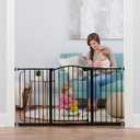 Regalo Safety 30.5-58" Extra Wide Arch Baby Gate with Door, Pressure Mount Walk Through Gate for Doorways & Bottom of Stairs, Babies, Toddlers & Pets, Tested & Safe, American Designed, American Owned