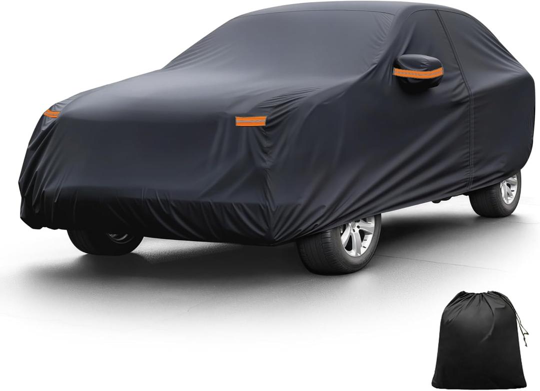 X AUTOHAUX Car Cover for Hyundai Tucson 210D-PU Outdoor Full Car Cover All Weather with Door Zipper for Waterproof Windproof Sun Rain Snow Protection