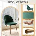 Dining Chairs Set of 2, Mid-Century Modern Living Room Chairs Upholstered for Bedroom Apartment, Home Bar, Living Space, Dark Green, 31.5 x 19.7 x 15.7 inches