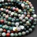 Zenkeeper 108 Pcs India Agate Beads for Jewelry Making 8 MM India Agate Gemstones Loose Stone Beads