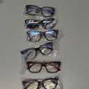 6 Pack Fashion Reading Glasses for Women Men Blue Light Blocking Oversized Square Readers with Spring Hinge (2 Black & 4 Colorful)