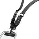 MAGEASY Utility Phone Lanyard Crossbody Strap with Quick-Lock Buckle + 360 Rotatable Hook + Attachment Loops for Keys, Hands-Free iPhone Holder for Travel Hiking Concerts (Black)