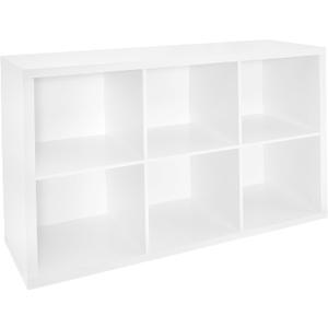 ClosetMaid 6 Cube Storage Shelf Organizer Bookshelf with Back Panel, Easy Assembly, Wood, White Finish