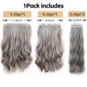 Wavy Seamless Hair Extensions Clip ins for Women Synthetic Fiber Invisible Long Extension Clips on 4PCS Soft Fake and Long Hairpieces 22 Inch Medium Brown mix Medium Blonde