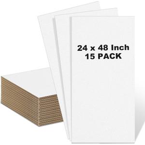 Henoyso 15 Pack 24 X 48 Inch White Cardboard Sheets