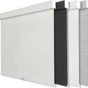 Cordless Blackout Roller Shades for Windows, Linen Texture Blinds with Valance, Pull Down Room Darkening Thermal Insulated UV Protection Shades for Home and Office (Beige, Custom Size)