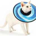 PetThem Soft Cat Cone Collar, Adjustable Cat Recovery Collar, After Surgery to Stop Licking, Waterproof & Easy to Clean, Lightweight Elizabethan Collar for Cats and Small Dogs (Astral Depth, M)