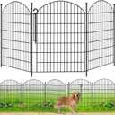 Decorative Garden Fence 40in (H) x12ft (L), 5 Pack No Dig Fence Animal Barrier for Dog with Lock, Arched Flower Bed Edging, Wire Border Panel Fencing for Yard Patio Outdoor Decor