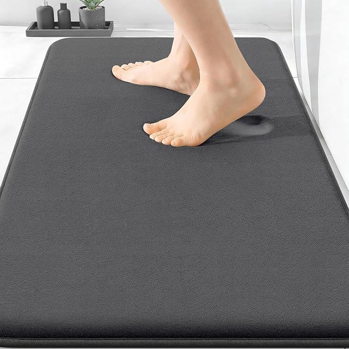 OLANLY Thick Memory Foam Bath Mat 30x20, Super Soft Absorbent Bathroom Rugs
Grey, Quick Dry, Machine Washable Shower Bath Rugs, Cushioned Bathmat Carpet for Bathroom Floor, Tub and Shower