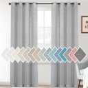 H.VERSAILTEX Linen Sheer Curtains 84 Inches Long Semi Sheer Curtains - Privacy Added Silver Grommet Linen Curtain Panels for Living Room/Bedroom Light Filtering Curtains (52"W x 84"L, 2 Panels, Grey)