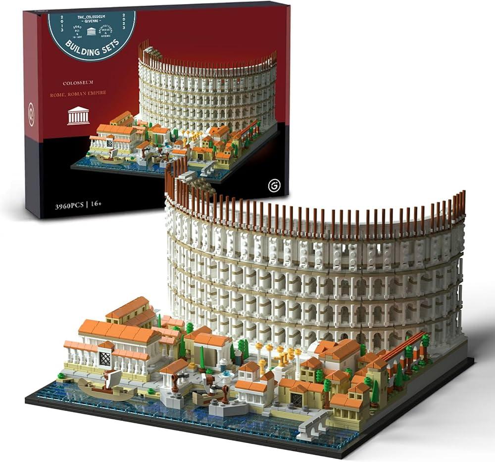 Givenni Architecture The Roman Colosseum Building Sets; Collectible Model for Adults; Home Décor Model Building Kit, Creative DIY Activity, Famous Landmarks Collection (3989Pieces)