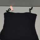 QINSEN Women's Double Lined Basic Tank Top Adjustable Spaghetti Straps Sleeveless Camisole Shirts (Black)