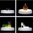 JAYEGT LED Light Base Non-Slip Rotating Display Stand , 110Lbs Load,360 Photography Turntable for Products Shows, Glass Crystal Artwork, Jewelry,Remote control(16.5inch / 6Color LED Light/White/Wired)