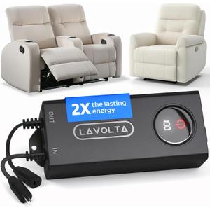 Lavolta Battery Pack for Reclining Furniture - Rechargeable Recliner Battery Pack - Universal 2-Pin Power Supply for Electric Recliners, Recliner Chair, Couch, Sofa (5200 mAh)