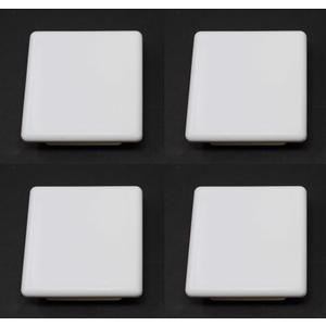 Plastic 4x4 inch White Square Tubing Cap, Finishing Plug, Pipe Tubing End Cap, Durable Chair Glide Universal (4)
