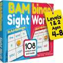 THE BAMBINO TREE Sight Word Bingo Game Level 1 and 2 - Educational Games for Kids - Learn to Read Vocabulary for Kindergarten 1st Grade - Dolch's Fry's Words Lists