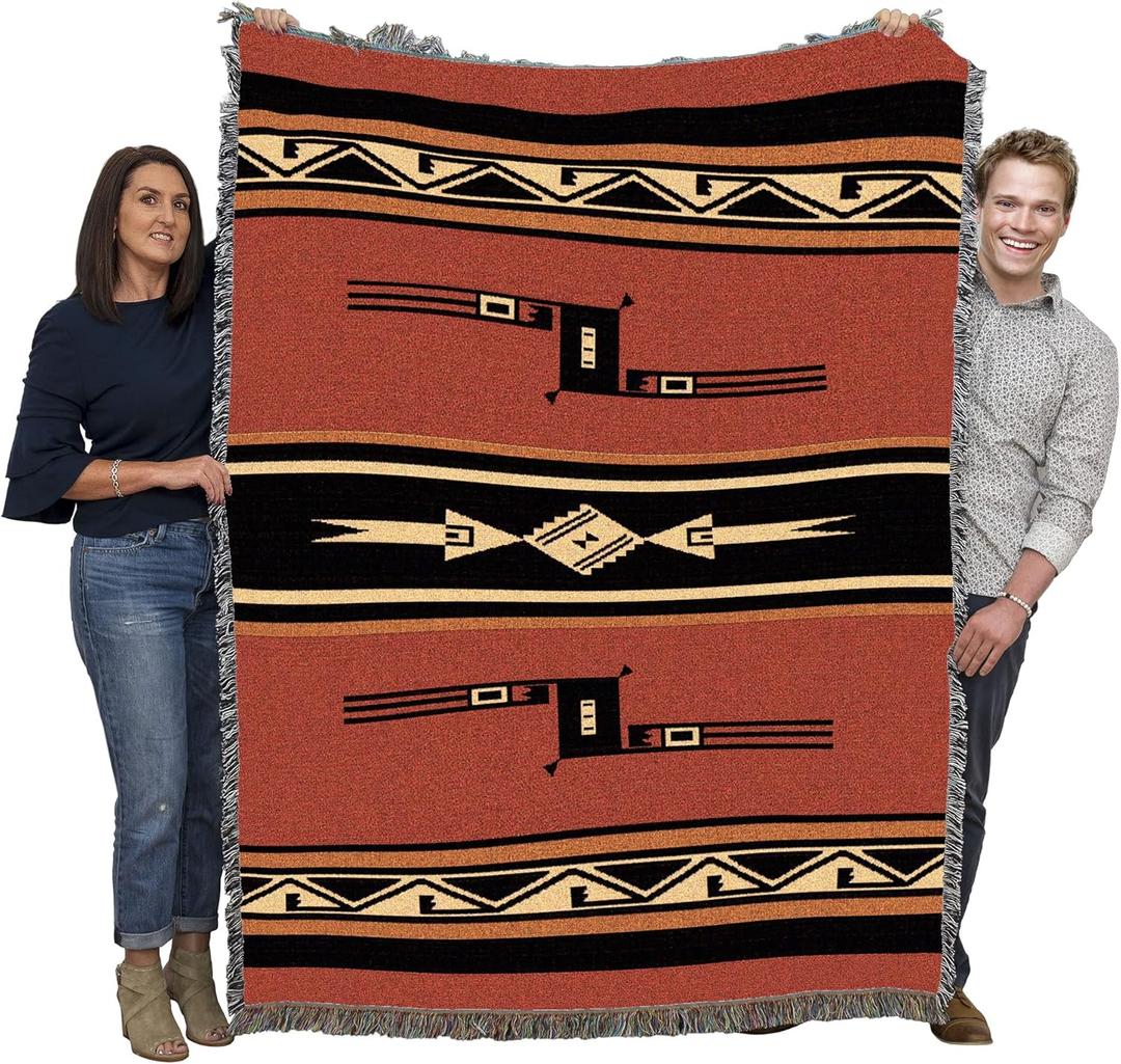Pure Country Weavers Mesquite Earth Blanket - Southwest Native American Inspired - Gift Tapestry Throw Woven from Cotton - Made in The USA (72x54)