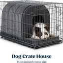 Indoor Dog House - Orthopedic Dog Tent Bed w/Egg-Crate Foam - Pet Bed with Cover Cave - Waterproof Lining - Nonskid Bottom, Ideal for Large Breeds & Fits 36-Inch Crate - 35"x22" (Charcoal)