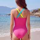 BMJL Two Piece Tankini Swimsuits for Women Ruched Tummy Control Bathing Suit Slimming Full Coverage Swim Suit 2026 (Pink, L)