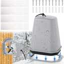 1 Pc 2 in 1 Extra Long Pet Proof Outdoor Faucet Covers Winter w/Lock 8.5x7x5.5 in Thick Foam Plastic Spigot Cover Reflective Strips Faucet Cover for Outside Water Faucet Freeze Protection (Gray)