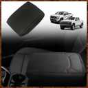 Muslogy Center Console Armrest Cover Fit for Chevy Colorado/GMC Canyon 2023-2025 2026 Accessories, Comfort Armrest Pad Console Lid Cushion Vegan Leather Regular Thick(Red Trim)