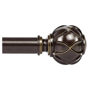 KAMANINA Curtain Rods for Windows 72 to 144 Inches (6-12ft) Long Heavy Duty Curtain Rod, 7/8 Inch Adjustable Decorative Drapery Rods with Netted Texture Finials, Bronze, Size: 32-144